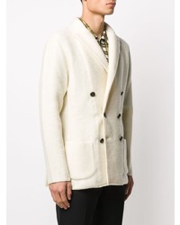 Мужской белый шерстяной двубортный пиджак от Lardini