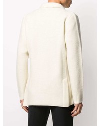 Мужской белый шерстяной двубортный пиджак от Lardini