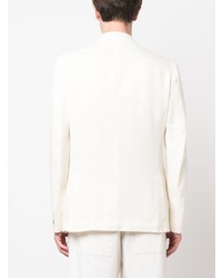 Мужской белый шерстяной двубортный пиджак от Eleventy