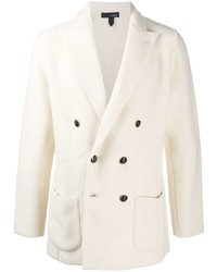 Мужской белый шерстяной двубортный пиджак от Lardini
