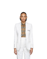 Женский белый шерстяной пиджак от Burberry