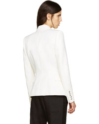 Женский белый шерстяной пиджак от Balmain