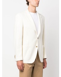 Мужской белый шерстяной пиджак от Luigi Bianchi Mantova