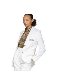Женский белый шерстяной пиджак от Burberry