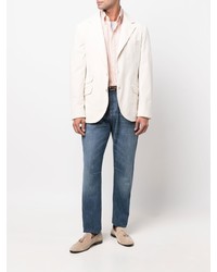 Мужской белый шерстяной пиджак от Brunello Cucinelli