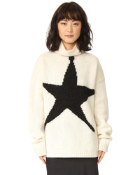 Женский белый шерстяной свитер со звездами от Acne Studios