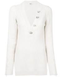 Женский белый шерстяной свитер от Aviu