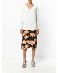 Женский белый шерстяной свитер от Victoria Beckham