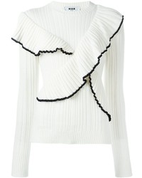 Женский белый шерстяной свитер от MSGM