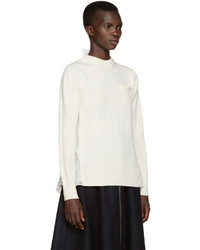 Женский белый шерстяной свитер от Sacai