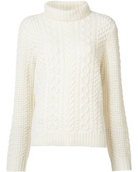 Женский белый шерстяной свитер от Zac Posen