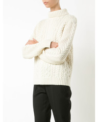 Женский белый шерстяной свитер от Zac Posen