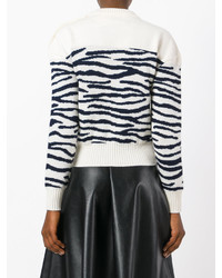 Женский белый шерстяной свитер от MM6 MAISON MARGIELA