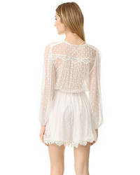 Белый шифоновый комбинезон с шортами от Zimmermann