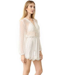 Белый шифоновый комбинезон с шортами от Zimmermann