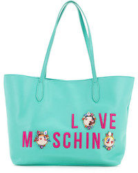 Бирюзовая большая сумка от Love Moschino
