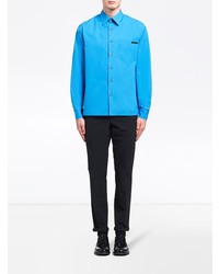 Мужская бирюзовая классическая рубашка от Prada