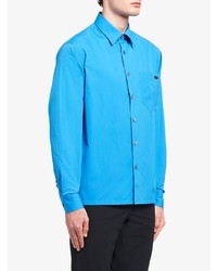 Мужская бирюзовая классическая рубашка от Prada