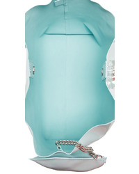 Бирюзовая кожаная большая сумка от Versace