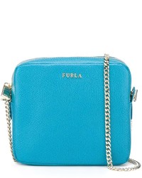 Бирюзовая кожаная сумка через плечо от Furla