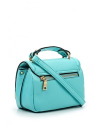 Бирюзовая кожаная сумка через плечо от Vitacci
