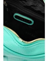 Бирюзовая кожаная сумка через плечо от Vitacci