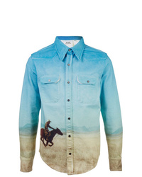 Мужская бирюзовая куртка-рубашка с принтом от Calvin Klein 205W39nyc