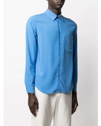 Мужская бирюзовая рубашка с длинным рукавом от Sandro Paris