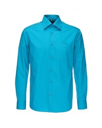 Мужская бирюзовая рубашка с длинным рукавом от GREG