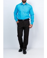 Мужская бирюзовая рубашка с длинным рукавом от GREG