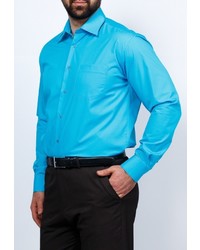 Мужская бирюзовая рубашка с длинным рукавом от GREG