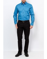 Мужская бирюзовая рубашка с длинным рукавом от GREG