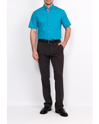 Мужская бирюзовая рубашка с коротким рукавом от GREG
