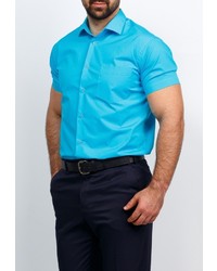 Мужская бирюзовая рубашка с коротким рукавом от GREG