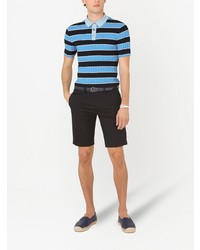 Мужская бирюзовая футболка-поло в горизонтальную полоску от Dolce & Gabbana