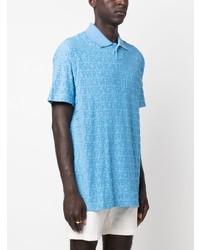 Мужская бирюзовая футболка-поло от Versace