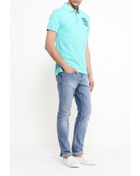 Мужская бирюзовая футболка-поло от E-Bound