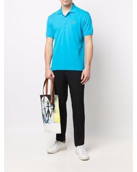 Мужская бирюзовая футболка-поло от Lacoste