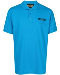 Мужская бирюзовая футболка-поло от Moschino