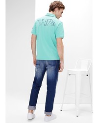 Мужская бирюзовая футболка-поло от s.Oliver