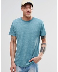 Мужская бирюзовая футболка с круглым вырезом в горизонтальную полоску от Cheap Monday