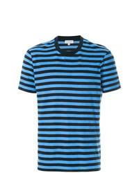 Мужская бирюзовая футболка с круглым вырезом в горизонтальную полоску от CK Calvin Klein