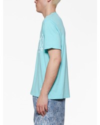 Мужская бирюзовая футболка с круглым вырезом с "огурцами" от Amiri