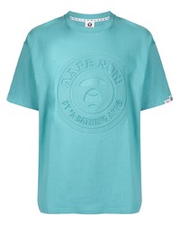 Мужская бирюзовая футболка с круглым вырезом с принтом от AAPE BY A BATHING APE