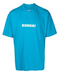 Мужская бирюзовая футболка с круглым вырезом с принтом от Bonsai