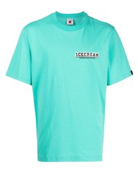 Мужская бирюзовая футболка с круглым вырезом с принтом от Icecream