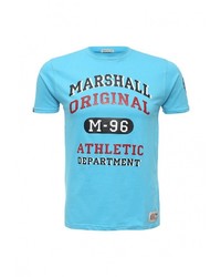 Мужская бирюзовая футболка с круглым вырезом с принтом от Marshall Original