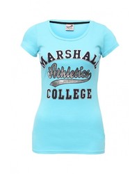 Женская бирюзовая футболка с круглым вырезом с принтом от Marshall Original