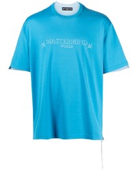Мужская бирюзовая футболка с круглым вырезом с принтом от Mastermind World