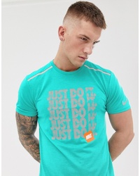 Мужская бирюзовая футболка с круглым вырезом с принтом от Nike Running